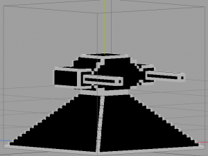 Voxel Blaster Voxelized blaster turret