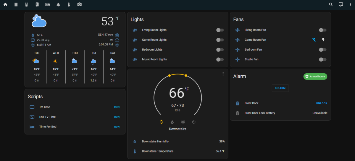 Home Assistant dashboard